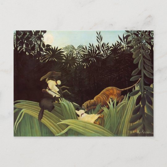 Henri Rousseau- Scout Attacked by a Tiger Postcard | Zazzle.com