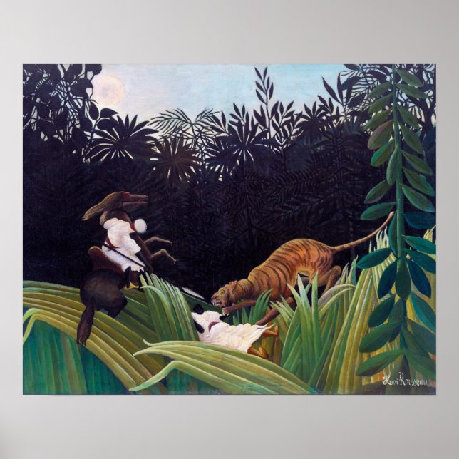 Henri Rousseau - Scouts Attacked by a Tiger Poster (Front)