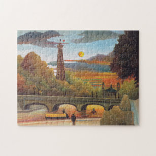 Henri Rousseau - Seine and Eiffel Tower in Sunset Jigsaw Puzzle