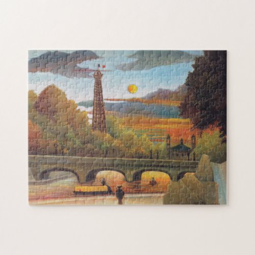 Henri Rousseau _ Seine and Eiffel Tower in Sunset Jigsaw Puzzle
