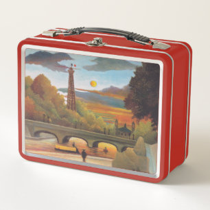 Henri Rousseau - Seine and Eiffel Tower in Sunset Metal Lunch Box