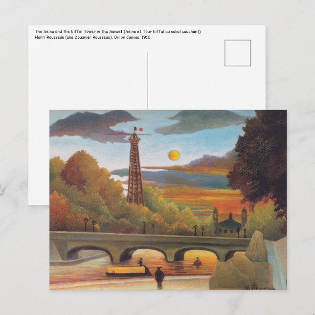 Henri Rousseau - Seine and Eiffel Tower in Sunset Postcard (Front/Back)