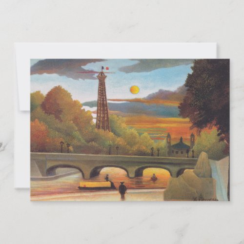 Henri Rousseau _ Seine and Eiffel Tower in Sunset Thank You Card