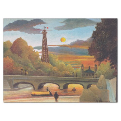 Henri Rousseau _ Seine and Eiffel Tower in Sunset Tissue Paper