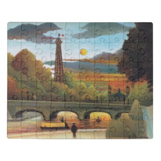 Henri Rousseau Seine and Eiffel-tower in the Sun