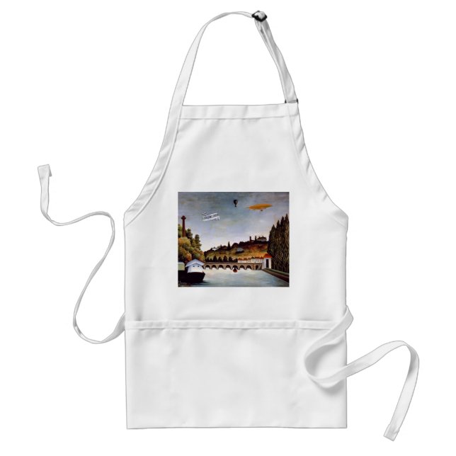 Henri Rousseau - Sevres bridge & hills of Clamart Adult Apron (Front)