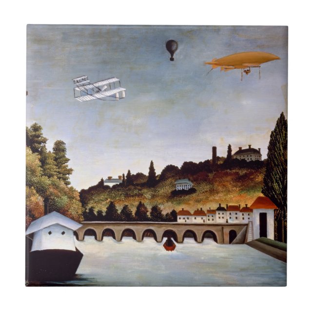 Henri Rousseau - Sevres bridge & hills of Clamart Ceramic Tile (Front)