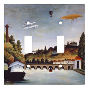 Henri Rousseau - Sevres bridge & hills of Clamart Light Switch Cover
