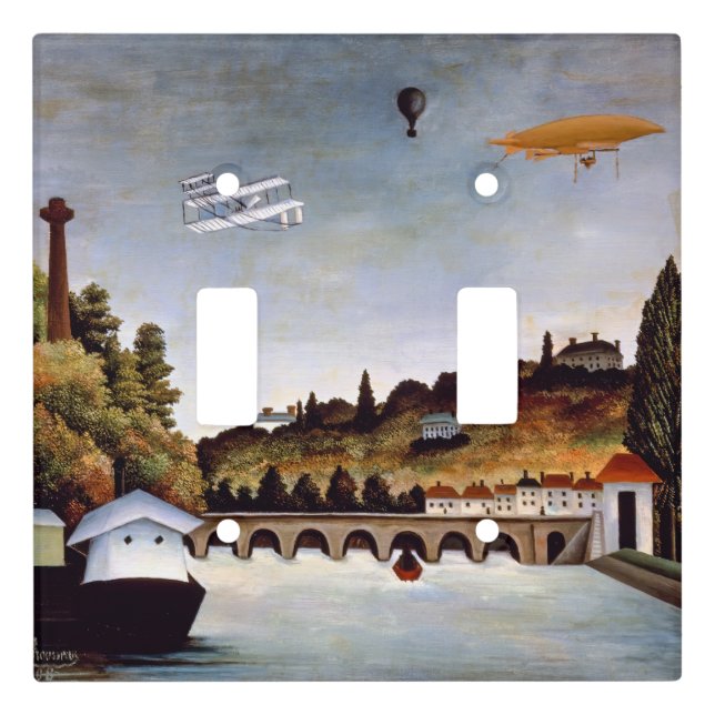 Henri Rousseau - Sevres bridge & hills of Clamart Light Switch Cover (Front)