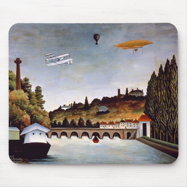 Henri Rousseau - Sevres bridge & hills of Clamart Mouse Pad (Front)