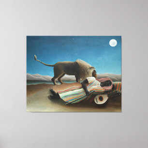 Henri Rousseau Sleeping Gypsy Lion Painting Canvas Print