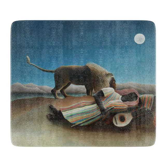 Henri Rousseau Sleeping Gypsy Lion Painting Cutting Board (Front)