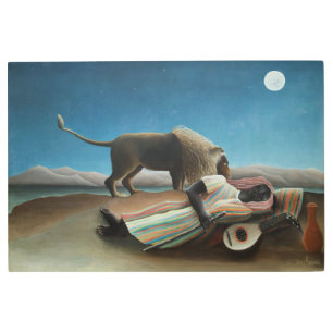Henri Rousseau Sleeping Gypsy Lion Painting Metal Print