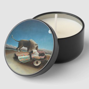 Henri Rousseau Sleeping Gypsy Lion Painting Mini Candle Favors