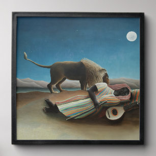 Henri Rousseau Sleeping Gypsy Lion Painting Peel And Stick Photo Tile