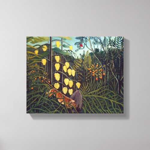 Henri Rousseau Struggle between Tiger and Bull Canvas Print