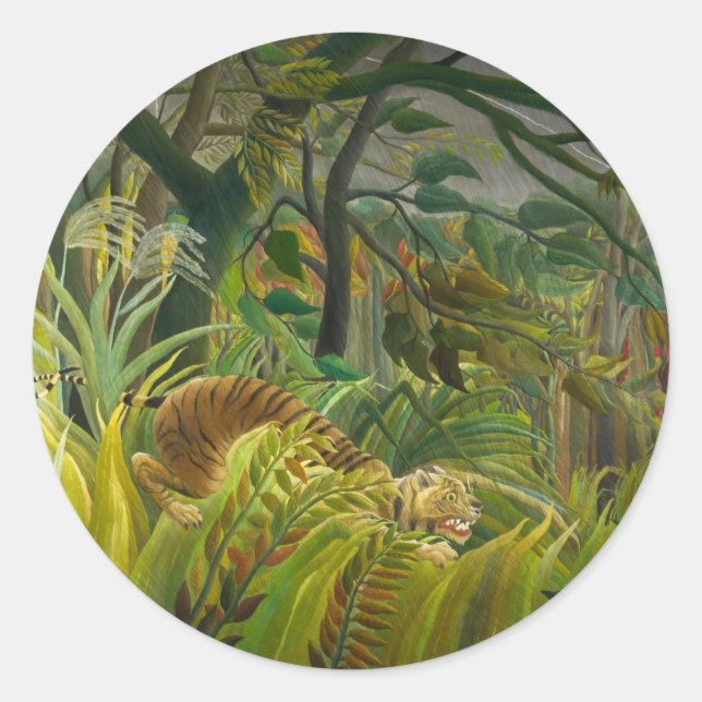 Henri Rousseau - Surprised! Classic Round Sticker (Front)