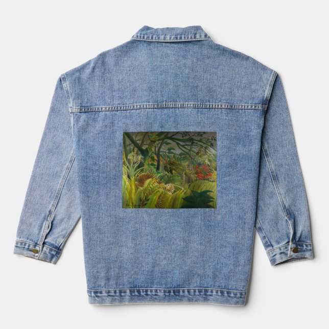 Henri Rousseau - Surprised! Denim Jacket (Back)