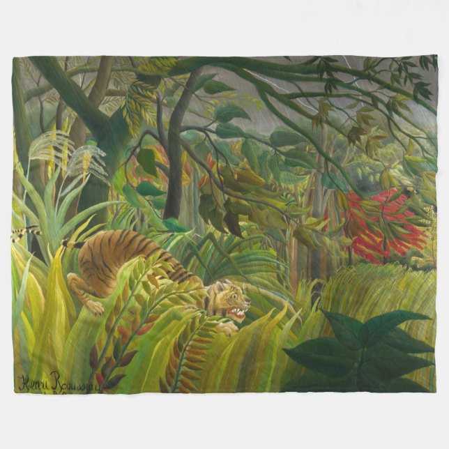Henri Rousseau - Surprised! Fleece Blanket (Front (Horizontal))