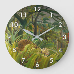 Henri Rousseau - Surprised! Large Clock