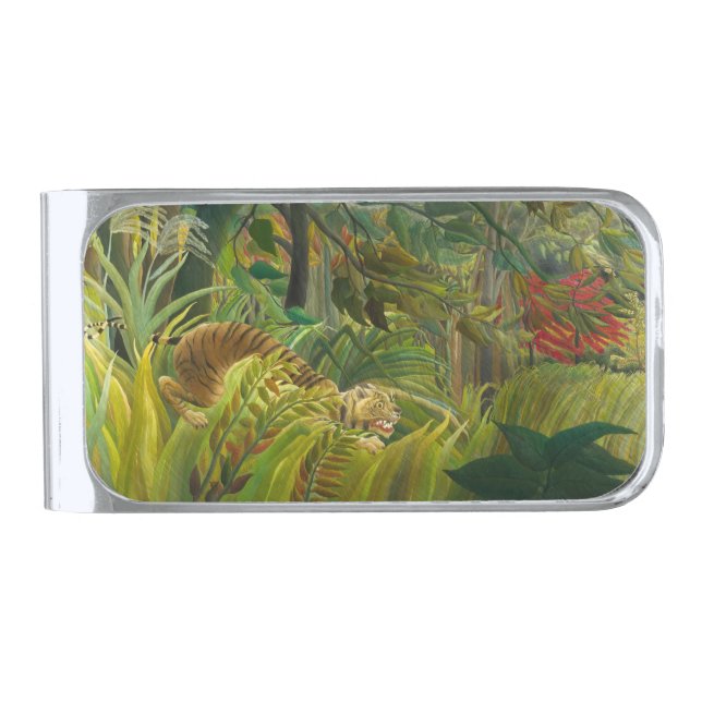 Henri Rousseau - Surprised! Silver Finish Money Clip (Front)
