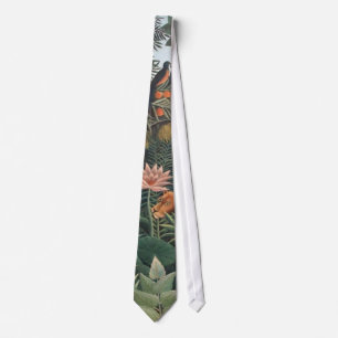 Henri Rousseau The Dream Jungle Flowers Surrealism Neck Tie