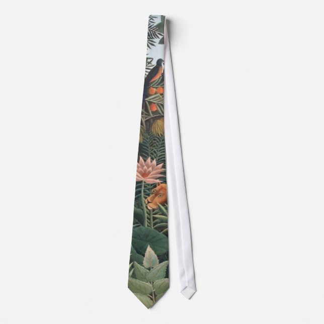 Henri Rousseau The Dream Jungle Flowers Surrealism Neck Tie (Front)