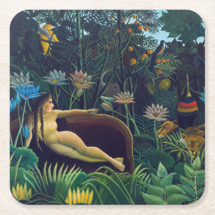 Henri Rousseau - The Dream / Le Reve Square Paper Coaster