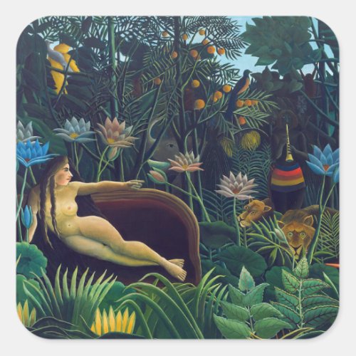 Henri Rousseau _ The Dream  Le Reve Square Sticker