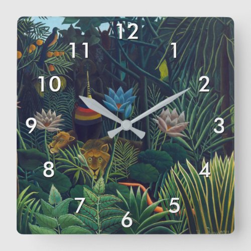 Henri Rousseau _ The Dream  Le Reve Square Wall Clock