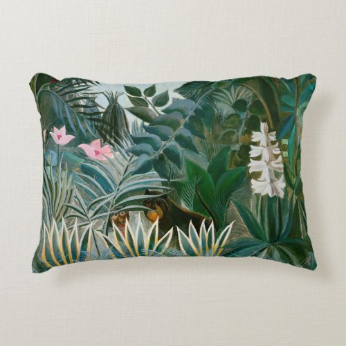 Henri Rousseau _ The Equatorial Jungle Accent Pillow