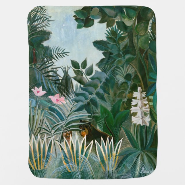 Henri Rousseau - The Equatorial Jungle Baby Blanket (Front)