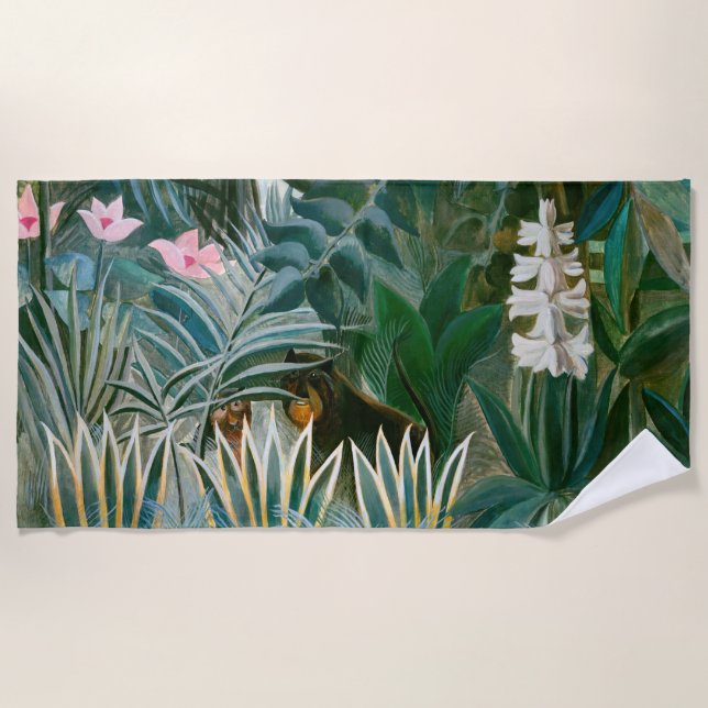 Henri Rousseau - The Equatorial Jungle Beach Towel (Front)