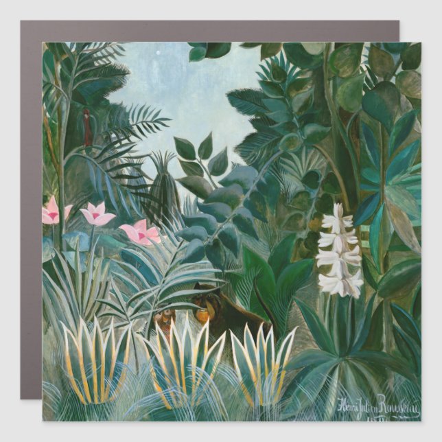 Henri Rousseau - The Equatorial Jungle Car Magnet (Front)