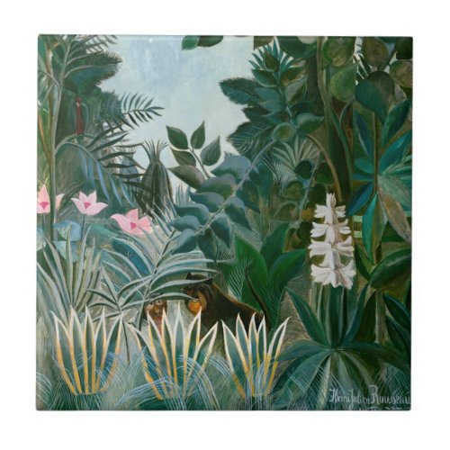 Henri Rousseau _ The Equatorial Jungle Ceramic Tile