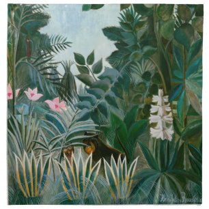 Henri Rousseau - The Equatorial Jungle Cloth Napkin