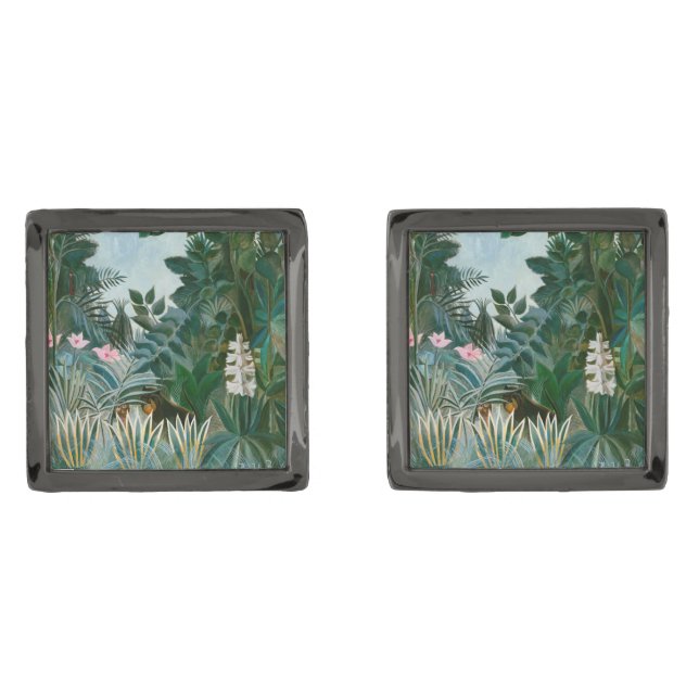 Henri Rousseau - The Equatorial Jungle Cufflinks (Front)