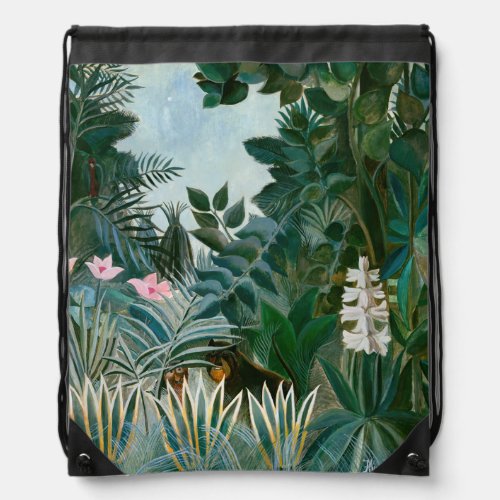 Henri Rousseau _ The Equatorial Jungle Drawstring Bag