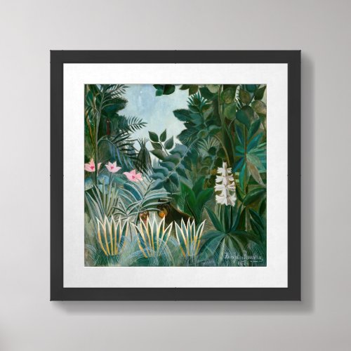 Henri Rousseau _ The Equatorial Jungle Framed Art