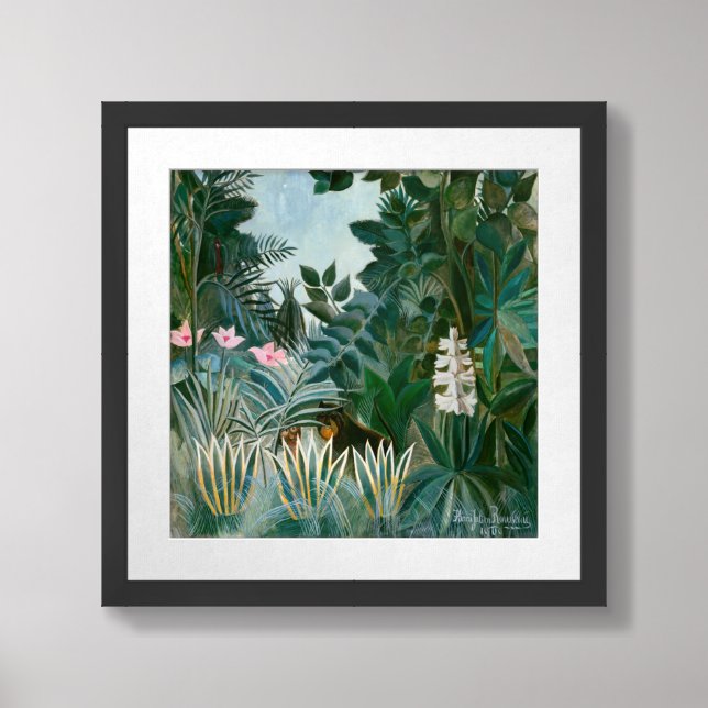 Henri Rousseau - The Equatorial Jungle Framed Art (Framed Front)