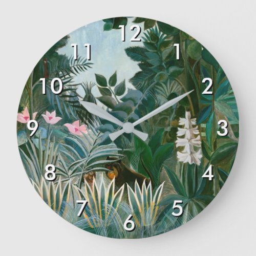 Henri Rousseau _ The Equatorial Jungle Large Clock