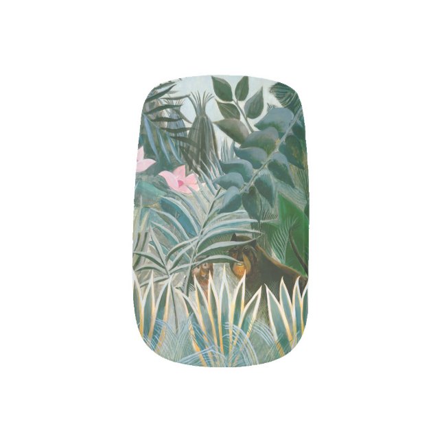Henri Rousseau - The Equatorial Jungle Minx Nail Art (Left Thumb)