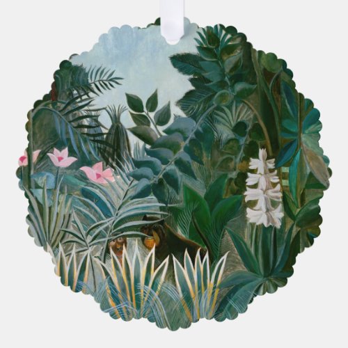 Henri Rousseau _ The Equatorial Jungle Ornament Card
