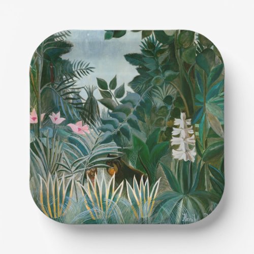 Henri Rousseau _ The Equatorial Jungle Paper Plates