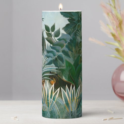 Henri Rousseau _ The Equatorial Jungle Pillar Candle
