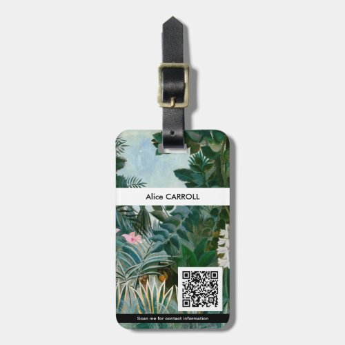 Henri Rousseau _ The Equatorial Jungle _ QR Code Luggage Tag