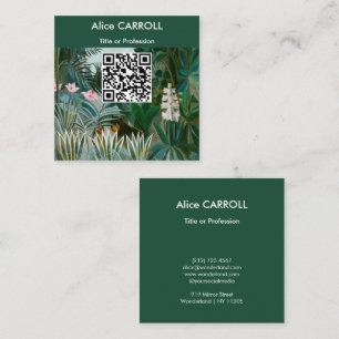 Henri Rousseau - The Equatorial Jungle - QR Code Square Business Card