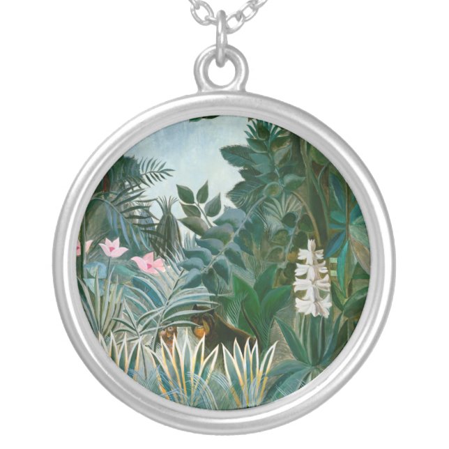 Henri Rousseau - The Equatorial Jungle Silver Plated Necklace (Front)