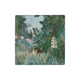 Henri Rousseau - The Equatorial Jungle Stone Magnet