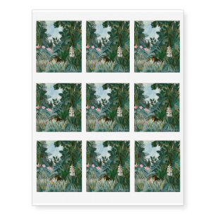 Henri Rousseau - The Equatorial Jungle Temporary Tattoos